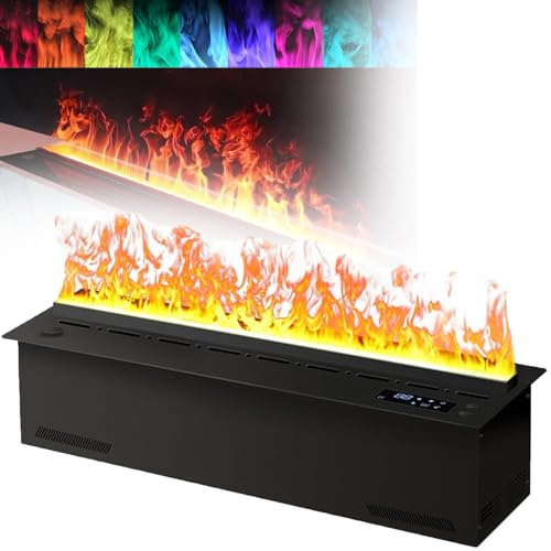 Inserto De Chimenea De Vapor De Agua 3d: Chimenea Realista Multicolor, Chimenea Decorativa, Sin CalefaccióN, Control Inteligente Por App, Control Remoto Y TáCtil,50cm/19.6in