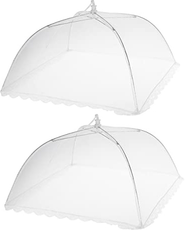 Abaodam Faltbare Lebensmittelabdeckung aus Feinem Netzgewebe Staub und Insektenschutz 42x42cm 2 Stück für Küche und Buffet