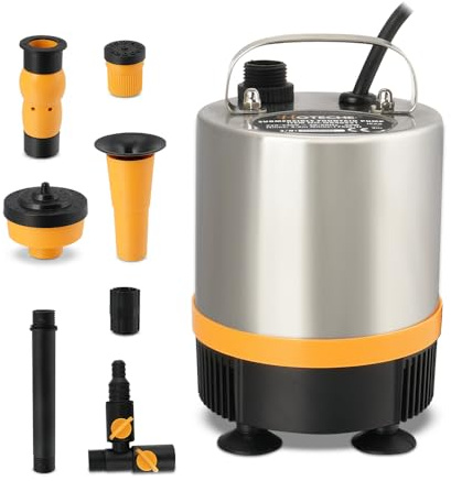 Hoteche 50W Springbrunnenpumpe | Edelstahl-Gehäuse, 1750L/H, 2.3M Hub, 10M Kabel, Farbschachtel