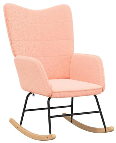 Tomostar Schaukelstuhl, Schaukelstuhl, Relaxsessel, Rosa, Sherpa-Stoff