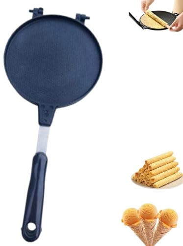Crepera multifuncional antiadherente de doble cara con asa aislante, perfecta para panqueques, huevos, sándwiches, revestimiento libre de PFOA, fácil limpieza