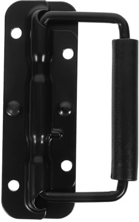 Beaupretty Manija Metálica Resistente Muelle Plegable para Cajas y Estuches Industriales, Mango de Resorte Negro 120 MM para Uso en Contenedores y Armarios
