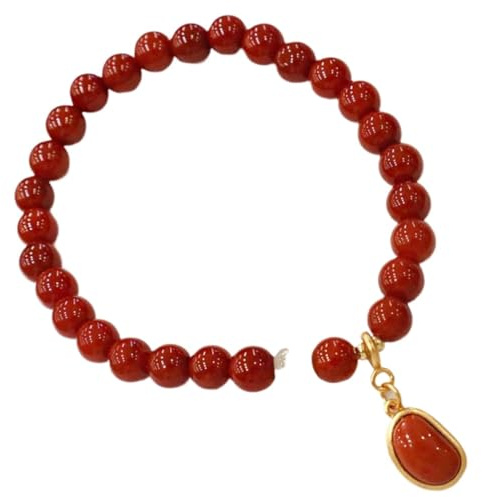 Armband， 6mm Kristall Chakra Stenpärlor Armband Lucky Charms(Red Agate)