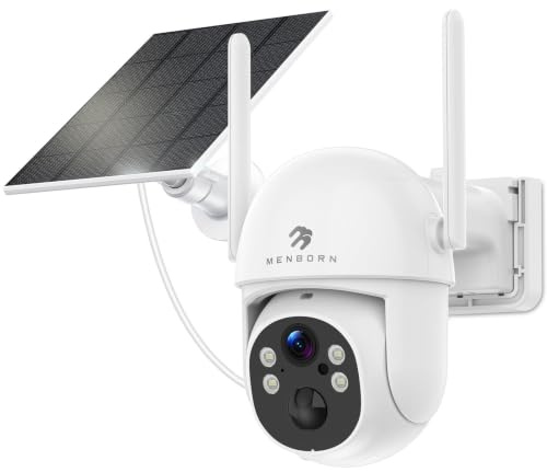 2K Solar Überwachungskamera Aussen Akku, WiFi 6 2,4/5 GHz, Auto-Tracking | Außenkamera mit KI-Personenerkennung, Farbnachtsicht, 2-Wege-Audio, Keine Monatsgebühr, Alexa-kompatibel, IP65