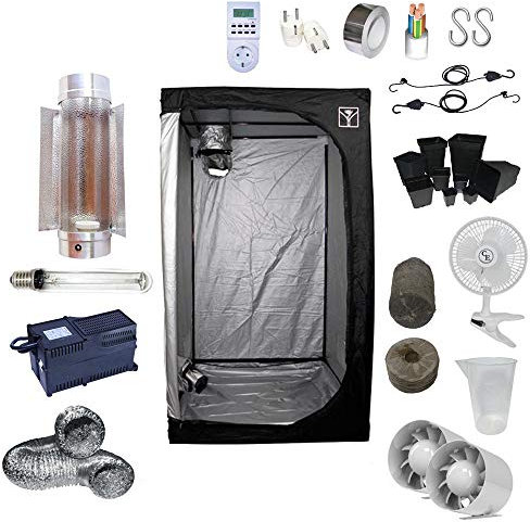 Supacrop Kit de Cultivo Interior 600W SHP Cooltube Protube - Armario 120x120x200 - Balastro Agrolite 2