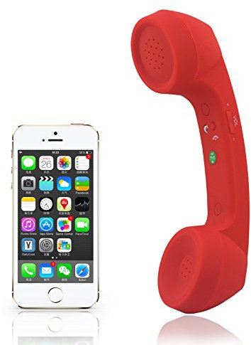 Cornetta del telefono per cellulare Auricolare e microfono wireless a forma di cornetta del telefono retrò,con cavo, per comode telefonate da cellulare