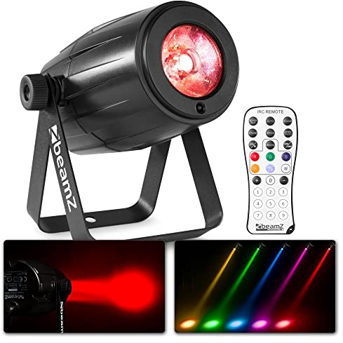 BeamZ PS12W LED-Strahler RGBW für Diskotheken und Events, Schwarz | RGBW-Farben, Fernbedienung, für Bars und Räumlichkeiten, lebendige und einheitliche Farben, Metallic-Finish