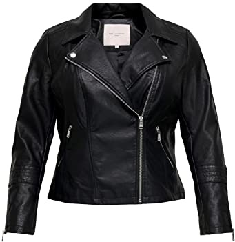 ONLY Carmakoma NOS Damen Caremmy Faux Leather Biker Noos Jacke, Schwarz, 42 EU