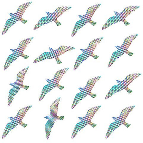 Anti Collision Window Stickers for Birds, Glass Window Decals Clings for Bird Strikes, Stop Birds from Hitting Windows, Seagull, 16 Pieces