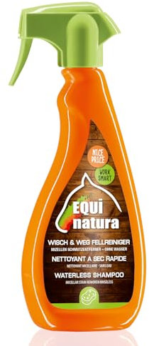 Equinatura Wisch & Weg Fellreiniger | 500 ml | Fellreiniger für Pferde | Kann dabei helfen das Fell von Pferden zu reinigen | Mizellen Schmutzentferner ohne Wasser | Mild