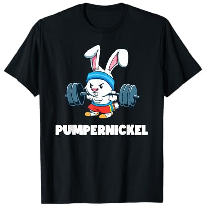Witzige Bodybuilding Geschenke Lustiges Pumpernickel Workout Kaninchen Fitness Gym T-Shirt Schwarz S