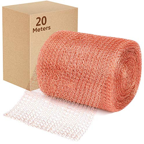 Kupfernetz 20m x 12,8cm (ca. 540g) | 100% reines Kupfer Doppelschicht-Gitter | 27g/m Starkes Drahtgeflecht | Gegen Schnecken & Mäuse | Schädlingsabwehr für Hochbeet & Garten