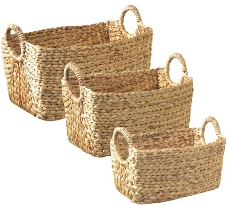 Pack De 3 Cestas De Jacinto De Agua Con Asas