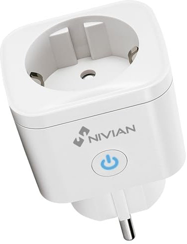 Nivian–Enchufe inteligente–Wifi 2.4 Ghz– Hasta 16 A y 3680W–Protección contra sobretensiones y control de consumo energético–Compatible con Amazon Alexa y Google Home Control remoto con APP Tuya