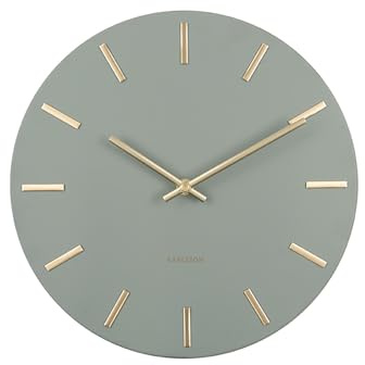 Karlsson Wanduhr Charm - Dschungel Grün/Gold - Ø30cm | Rund - skandinavisch - Stahl - Wanduhr Modern Wohnzimmer - Wanduhren