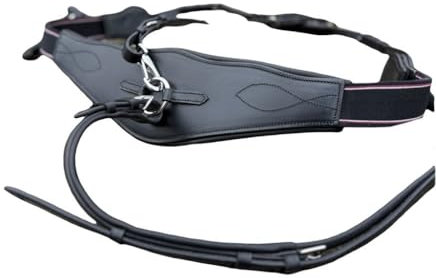 Equipride Brustpappe aus Leder mit Gel-Polsterung, elastisch, Cob, Schwarz