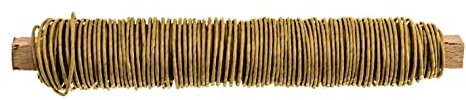 GLOREX 6 1280 226 - Papierwickeldraht aufgewickelt 0,8 mm, Länge 22 m, goldfarben, zum Basteln und Binden von Gestecken und Kränzen