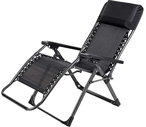 Sunloungers Zero Gravity Chair Anti-Schwerkraft-Stühle für den Außenbereich, Patio Lounge, Faltbarer, Verstellbarer Stuhl, Fußstütze und gepolsterte Kopfstütze für Wohnzimmer, Büro, Hof