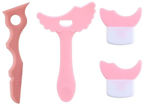 4 Stück Wiederverwendbare Silikon Make-up Schablonen, Praktische Schminkhilfe für perfekten Lidstrich & Mascara, Einfache Make-up Vorlage für Anfänger Frauen und Mädchen