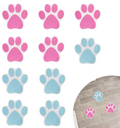 TINGWEN 10 Pezzi Adesivi Antiscivolo Impronta Adesivi Per Pavimento Adesivi per vasca da bagno con zampe Adesivi per doccia con stampa zampe Impermeabile Per vasca da bagno,doccia,pavimento,scale (#1)