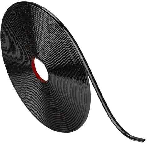 efuturetime 12m Flexible Zierleiste Selbstklebend 8mm Wand Schwarz | Schmal, Glänzend, Dekorative Leiste für Fliesenkante, Bilderrahmenränder und Schrankkanten