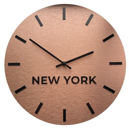 ALÚMADESIGNCO Bronze Customizable International Time Zone Wall Clock - Elegant Multi-City Display for Hotel Lobbies & Homes - Unique Gift for Housewarmings and Business Professionals