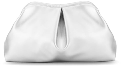 EVEOUT Damen Clutch Elegante Abendtasche mit weichem Faltenwurf in Teigtaschen-Form Luxuriöse Handtasche aus glattem Kunstleder für Hochzeit, Party & Cocktail