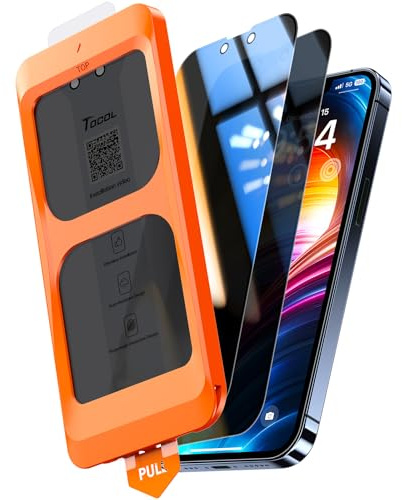 TOCOL für iPhone 12 Pro Max für Panzerglas Sichtschutz, Einfache Montage | Full Screen, 25° Anti-Spy, 9H Militärschutz Stoßfest Kratzfest Haltbarkeit, Anti-Fingerabdruck, Kompatibel mit Hülle, 2 Stück