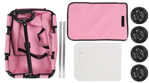 Cocoarm Zusammenklappbarer Haustier-Kinderwagen mit 4 Rädern, Hundebuggy Einkaufswagen für Kleine Katzen und Hunde Bis zu 28,6 Pfund, Hundewagen für Reisen, Einkaufen, 51 x 35 x 23 cm