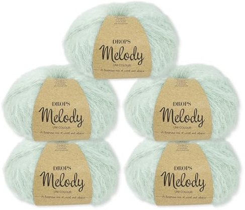 Frida's Wollhaus Drops 5 x 50 g Melody Stricken Häkeln Alpaka Schurwolle Alpaca Superweich 23 Farben (26 | Pistazieneis)