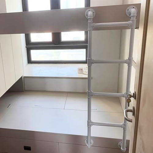 Scala in metallo per letto a castello con 4 gradini, 5 gradini, 6 gradini, scaletta di sicurezza da parete per dormitorio a soppalco e finestra in uscita, altezza 100 cm