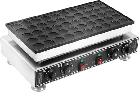 Machine à muffins 50 trous, mini machine à gaufres commerciale, temps et température réglables, avec fouet et 2 brosses, revêtement anti-adhésif, pour cuisine et restaurant