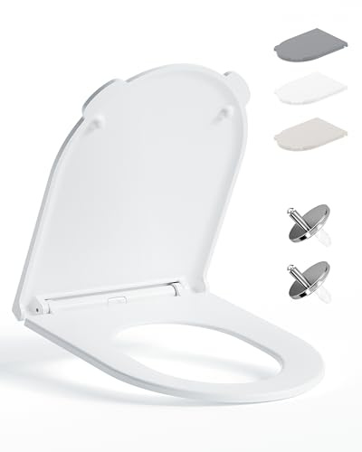 HySail Abattant WC avec Frein de Chute –Poignée Hygiénique et Facile à Utiliser, Durable, Écologique, Abattant Wc Clipsable pour un Nettoyage Facile, Taille 42,7 x 36,0 cm, Forme D Universelle