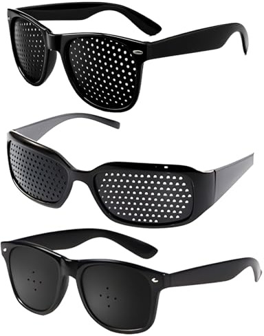 XLTXWD 3PCS Pinhole Glasses, Glasses for Distance Vision, Distance Glasses for Reading, Screen Use, and Daily Visual Support