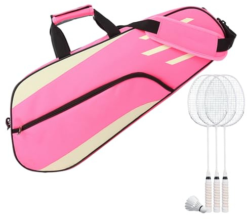Tennisracketväska – multiracket skyddande ryggsäck | rymlig badmintonutrustningshållare med skofack, bärbar bärväska för utomhusövning resor, Rosa, Refer to description, Unisex