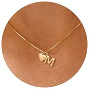 DCNCLADY Kette Gold Herz Buchstaben Halskette Damen Namenskette | Namen Kette,Kleinem Herz Buchstaben,Personalisierte Initial,Beste Freundin Geschenk Schmuck