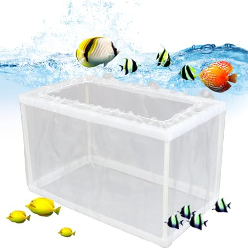 Aquarium-Zuchtbox – 16 X 14 X 15 cm, DIY-Netzbrüter, Aquarium-Isolierungsbox, Jungfischnetz Mit Saugnäpfen | Brutstätte Für Jungfische Im Für Die Aufzucht Von Clownfischen, Goldfischen Und Gu