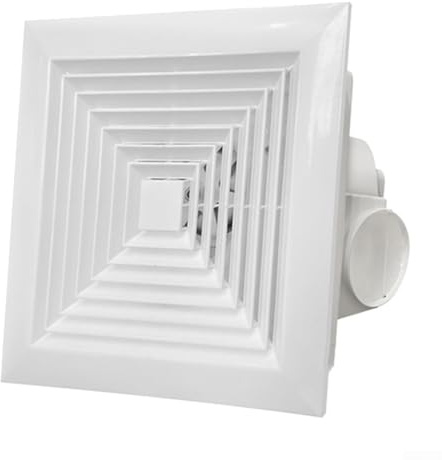 Ventilation Extractor Fan Square Ceiling Wall-Mount Exhaust Fan 220V Multi-Size 6-10 Inch Blower for Kitchen Bathroom Ultra Quiet Easy Install Paintable Grille White Plastic Smoke Removal(10in)