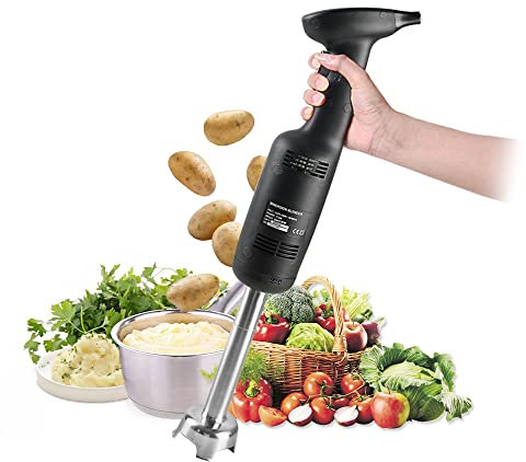 TRUSTME Heavy Duty Kitchen Commercial Stick Blender Electric, 220W/160mm Shaft Constant Speed, with Locking and Safety Button Fitted 220-240V/50Hz, Perfect for Mixing Large Volumes of Soups, Sauce