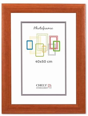 CHELY INTERMARKET MOD257 Marco Fotos Pared 40X50Cm Cerezo Madera Elegante Marcos Para Cuadros Marcos Fotos Grandes Marcos Pared Hogar Oficina Diploma Certificados Decoracion Interior