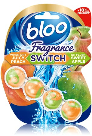 Bloo Fragrance Switch Toilet Rim Block Juicy Peach & Sweet Apple,50 g (Pack of 1)