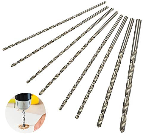 JAOMON 8 Stück Spiralbohrer HSS Schlangenbohrer Set Lang Holzspiralbohrer Twist Drill Set mit Durchmesser 4mm / 4.2mm / 4.5mm / 5mm / 5.2mm / 6mm / 8mm / 10mm