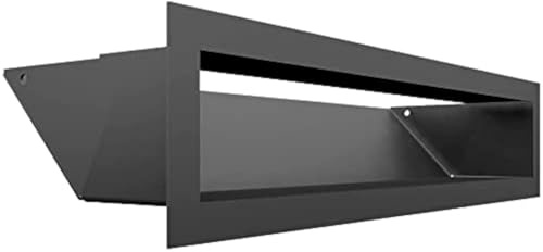 KRATKI griglia di ventilazione AIR 9 x 40 cm grafite resistente al camino | Griglia aria calda 9 x 40 cm; Griglia di scarico per ventilazione camino; Presa d'aria con un angolo di 45 gradi; resistente
