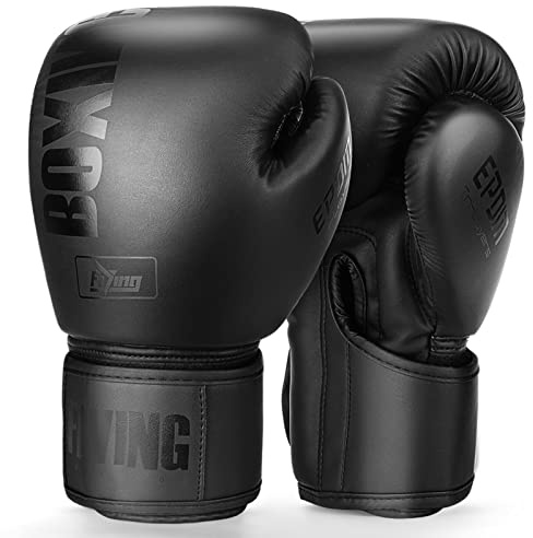 Boxing Gloves for Men and Women Suitable for Boxing Kickboxing Mixed Martial Arts Muay Thai MMA Heavy Bag Fighting Training (Black, 16oz)