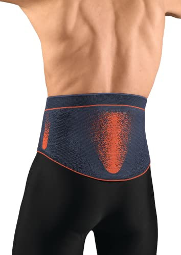 SPORLASTIC – VERTEBRADYN SUPREME SENSO Lendenwirbelstütze gerade – Orthopäd. Rückenbandage mit AIR-MATRIX Silikonpelotte zur Unterstützung der Lendenwirbel – LWS-Orthese - Orangeblue Größe L