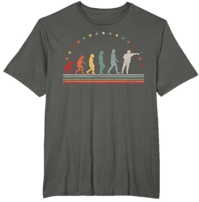 Dart Evolution Retro Dart Dartspieler Hobby Dartpfeil Darts T-Shirt