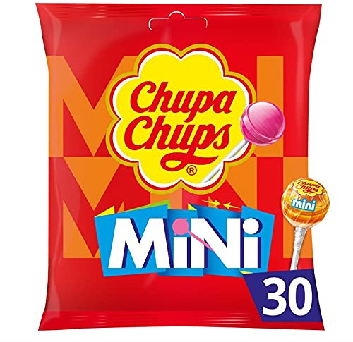 CHUPA CHUPS Mini Sucettes Fruits - Pack de 180g de douceurs fruitées pour petits et grands. - Lot De 4 - Vendu Par Lot