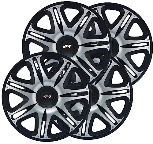 Simoni Racing Radzierblenden NASSB 16 Zoll Universal Auto Radkappen Schwarz und Grau