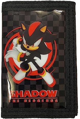 Shadow The Sonic Hérisson Portefeuille pour enfant avec compartiment à monnaie zippé et compartiments pour cartes et billets