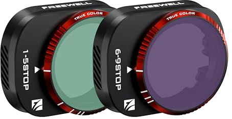 Freewell Variable ND VND1-5 Stop, VND6-9 Stop 2 Pack | Run&Gun Kamera Objektivfilter Kompatibel mit Mini 4 Pro